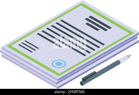 Car buying documents icon. Isometric of Car buying documents vector icon for web design isolated on white background Stock Vector