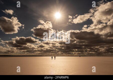 Lake Tyrrell Victoria Australia . A salt crusted often dry lake in the Mallee district of north western Victoria. Stock Photo