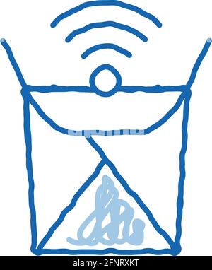 food box wifi mark icon vector outline illustration Stock Vector Image ...