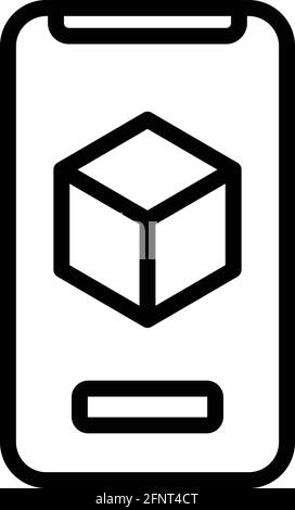 Square vr icon. Outline Square vr vector icon for web design isolated on white background Stock Vector