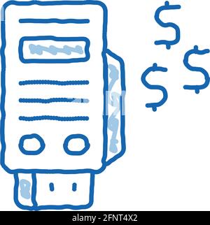 pos terminal device doodle icon hand drawn illustration Stock Vector ...
