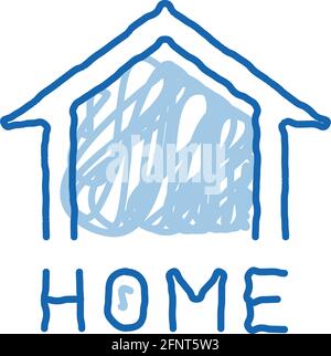 webshop home button doodle icon hand drawn illustration Stock Vector