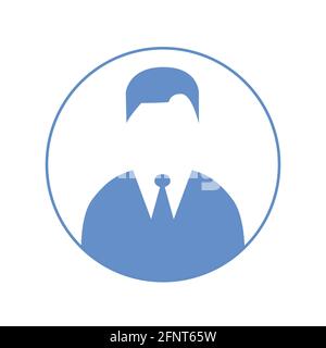 Man head icon silhouette. Male and female avatar profile sign, silhouette stock vector Stock Vector