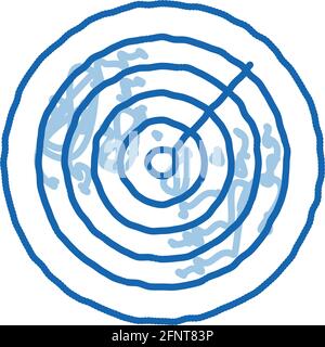 air navigation radar display doodle icon hand drawn illustration Stock Vector