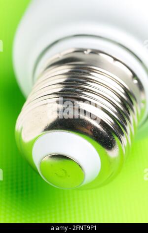 Close-up of universal energy saving light bulb socket, Compatible universal led light bulb socket, LED bulb socket Stock Photo