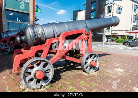 Hansestadt Stade, Germany - August 22, 2019: old cannon on a street in Stade, Lower Saxony, Germany Stock Photo