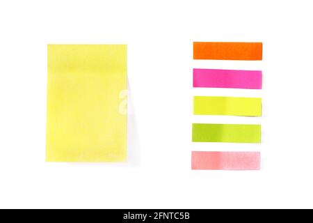 Stickers on a white background. Colored pieces of paper. Stock Photo