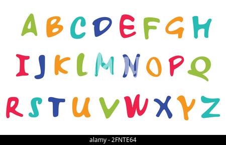 Colorful letters vector alphabet set on white background Stock Vector