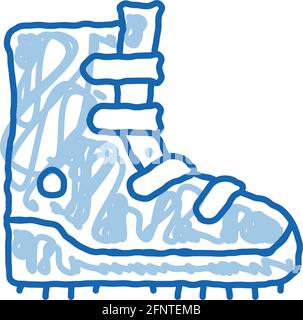 hiking tourist boot doodle icon hand drawn illustration Stock Vector