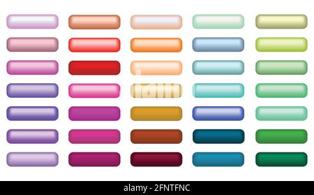 Mega set of web empty buttons in different colors Stock Vector
