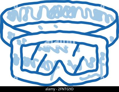 skier protective glasses doodle icon hand drawn illustration Stock Vector