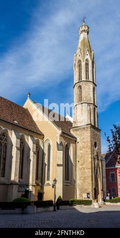 Benedictine or Blessed Mary catholic church (Goat church), Medieval gothic building at Fo ter, Sopron, Hungary Stock Photo