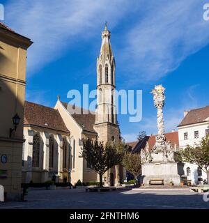 Benedictine or Blessed Mary catholic church (Goat church), Medieval gothic building at Fo ter, Sopron, Hungary Stock Photo