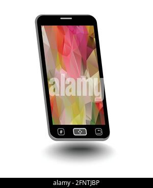 Smartphone - isolated object with triangle patterns on display Stock Vector