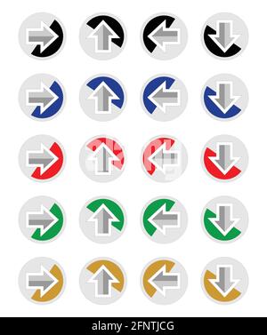 Set of arrows for infographic template in different colors and directions, EPS10 vector Stock Vector