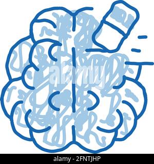brain mind erase eraser icon vector outline illustration Stock Vector ...