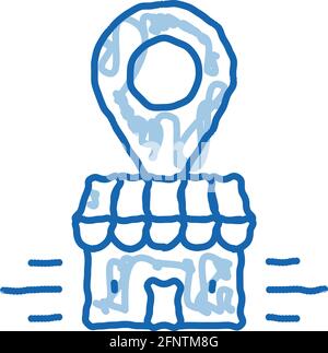 franchise building location gps mark icon vector outline illustration ...