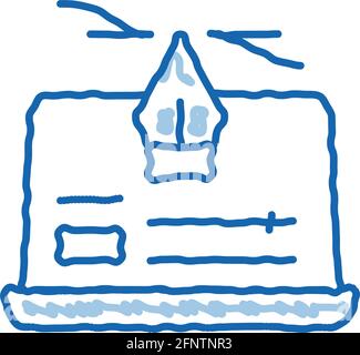 computer maker movie settings doodle icon hand drawn illustration Stock Vector