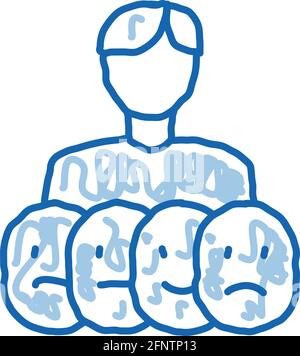 human deepfake many faces icon vector outline illustration Stock Vector ...