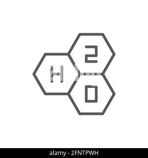 Chemical formula H2O vector icon symbol isolated on white background Stock Vector