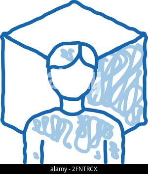 reality designer doodle icon hand drawn illustration Stock Vector