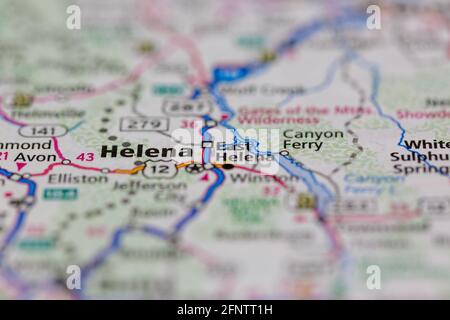 Helena Montana USA shown on a Geography map or road map Stock Photo - Alamy