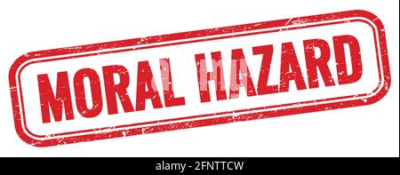 MORAL HAZARD text on red grungy rectangle stamp. Stock Photo