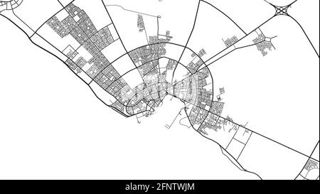 Urban vector city map of Yanbu, Saudi Arabia, Middle East Stock Vector ...