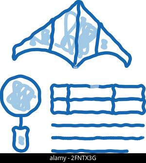 kite flight research doodle icon hand drawn illustration Stock Vector