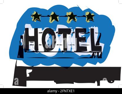 Typical Hotel sign, vector illustration Stock Vector