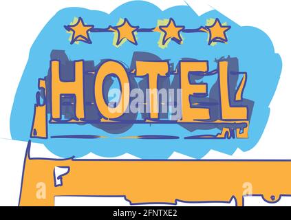 Typical Hotel sign, vector illustration Stock Vector