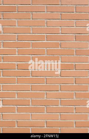 Brick wall with clean orange bricks. Background vertical texture. Stock Photo