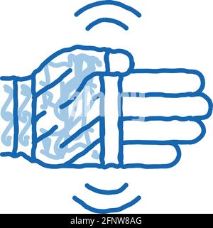 hypothermia of hand doodle icon hand drawn illustration Stock Vector
