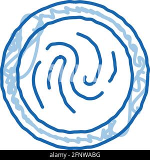 spread evenly mayonnaise on plate doodle icon hand drawn illustration Stock Vector