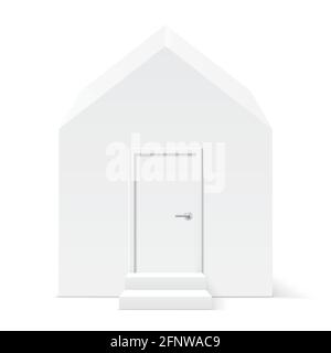 White house vector 3D icon. Minimalist geometrical house isolated on background. Stock Vector