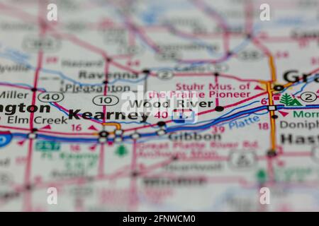 Wood River Nebraska USA Shown on a Geography map or Road map Stock ...