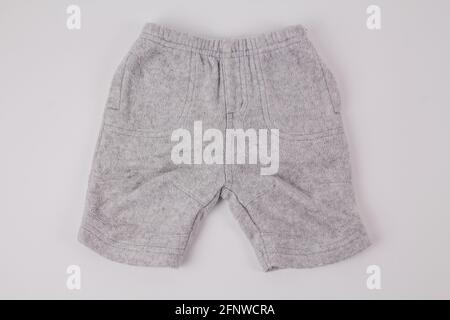 a gray children's shorts on a white background Stock Photo