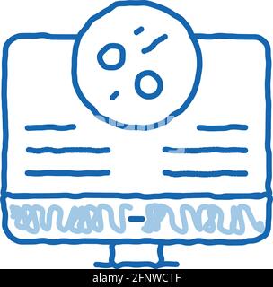 computer study of skin problems doodle icon hand drawn illustration Stock Vector