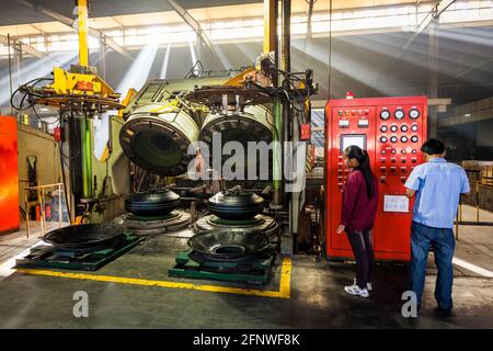 A Tyre/Tire Factory in Shandong Province. China. Stock Photo