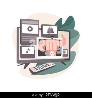 SmartTV applications abstract concept vector illustration. Stock Vector