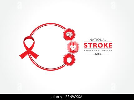 Vector Illustration of National Stroke Awareness Month observed in May. Stock Vector