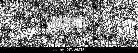 Abstract black and white texture with chaotic triangles. Vector graphic pattern Stock Vector