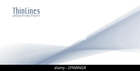 Very thin gray lines abstraction on white background. Minimal vector graphics Stock Vector