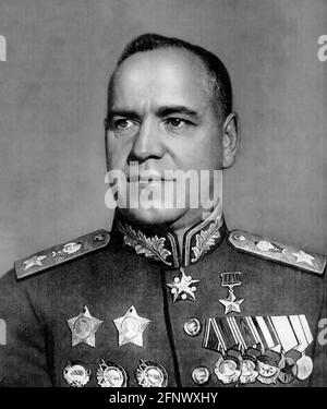 Georgy Zhukov. Portrait of the Soviet General, Georgy Konstantinovich Zhukov (1896-1974), 1944 Stock Photo
