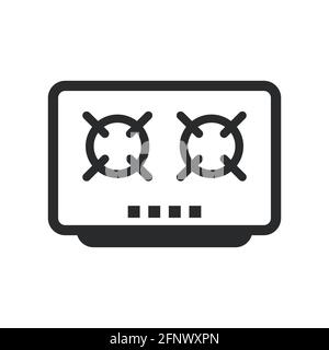 Kitchen stove with oven cooking appliance object home. Isolated equipment kitchen stove food vector icon electric technology household. Domestic oven Stock Vector