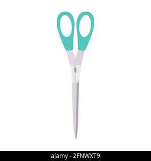 Scissor vector cut tool icon illustration isolated white design. Black symbol paper scissor tool equipment sign. Business object shape template handle Stock Vector