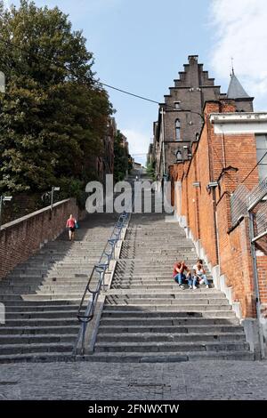 LIEGE, BELGIUM - Jun 05, 2021: Liege, Belgium, June 2021: Famous Montagne  de Bueren stairs in Liege, Belgium. 374 steps staircase Stock Photo - Alamy