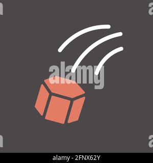 Thrown stone or paving stones or paving slabs vector glyph icon. Demonstration, protest, strike, revolution. Graph symbol for web site design, logo, a Stock Vector