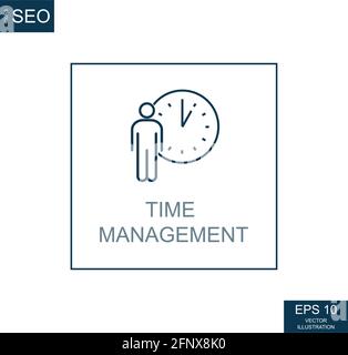 Abstract business icons, CEO time management - Vector illustration Stock Vector