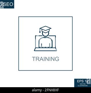 Abstract business icons, SEO educational training - Vector illustration Stock Vector